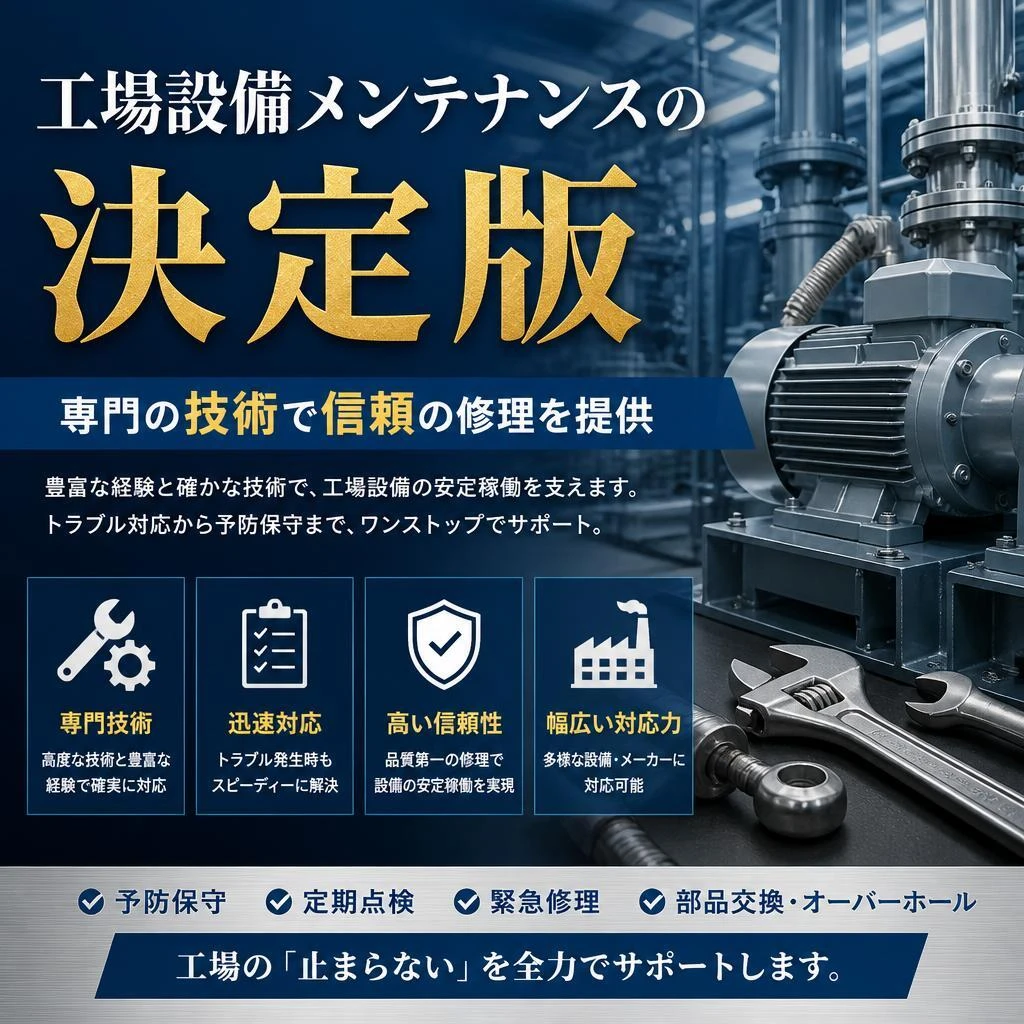 工場設備メンテナンスの決定版、専門の技術で信頼の修理を提供